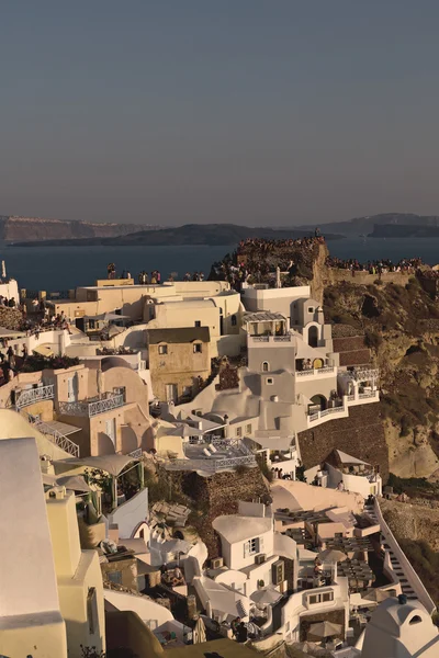 Sea  in architecture    europe cyclades santorini old town white — Stock Photo, Image