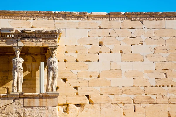 Místo socha Athénské Akropole a historických v — Stock fotografie
