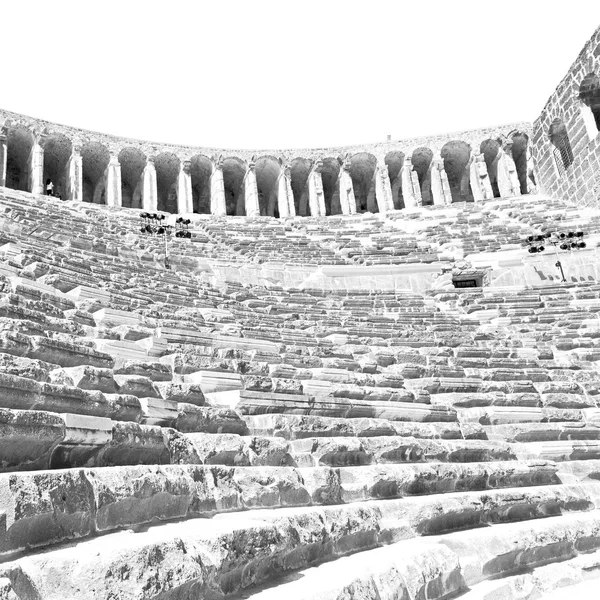 Aspendos και σπασμένα στην Τουρκία στην Ευρώπη το παλιό θέατρο δ — Φωτογραφία Αρχείου