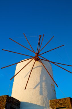 santorini Yunanistan Avrupa ve gökyüzü gündoğumu eski değirmen
