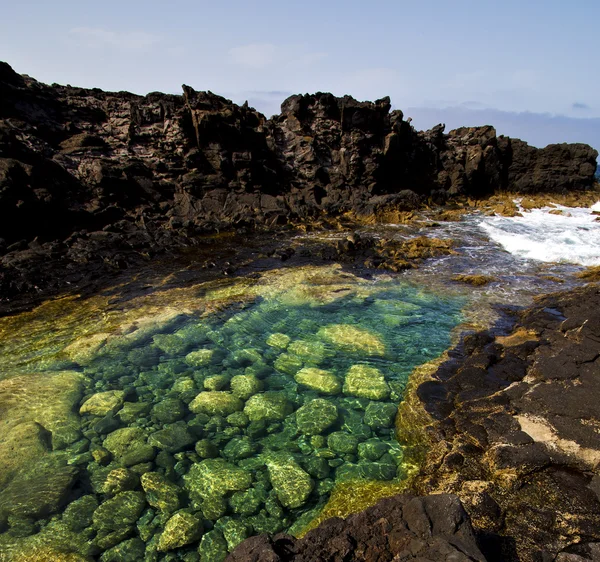 Roccia spiaggia acqua barca yacht spagna — Foto Stock