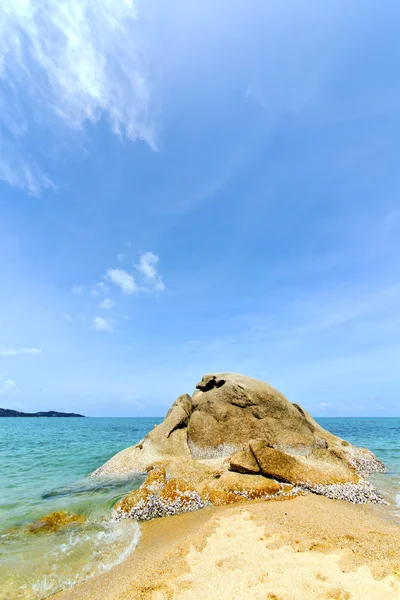 Asie baie île blanc plage sud mer kho samui — Photo