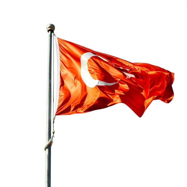 Türkei-Welt schwenkt Flagge im blauen Himmel — Stockfoto