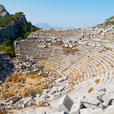 eski tapınak ve termessos antalya Türkiye Asya gökyüzü tiyatroda