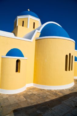 Santorini Yunanistan ve gökyüzü