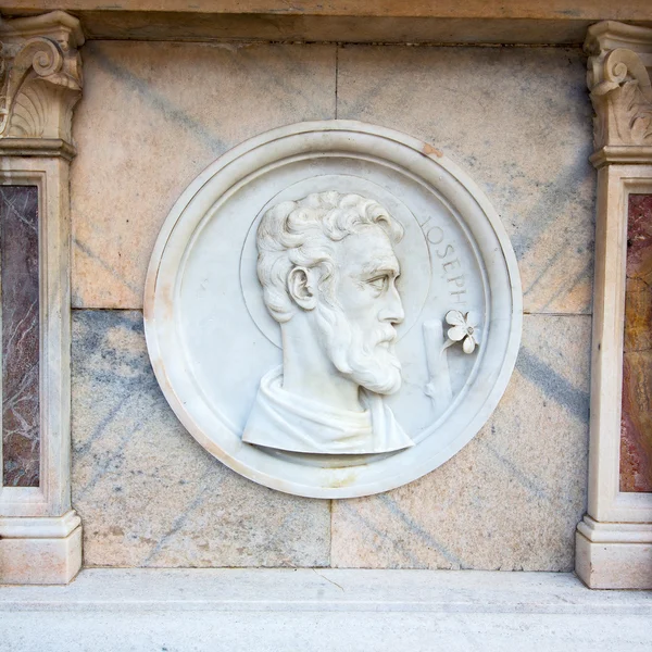 Marble in old historical construction italy europe milan and sta — Stock Photo, Image