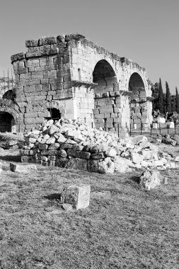 geçmiş pamukkale eski yapılar Asya Türkiye'de sütun 