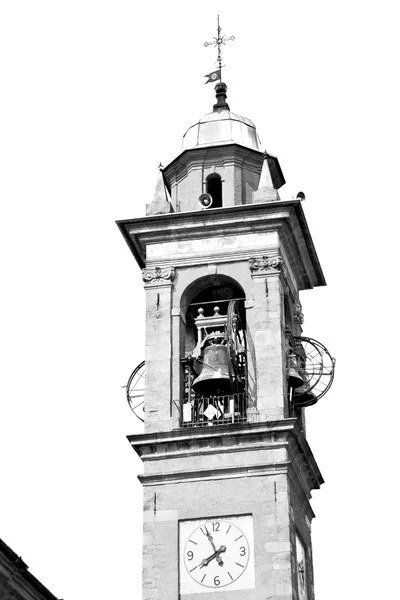 Monumento torre relógio em itália europa pedra velha e sino — Fotografia de Stock