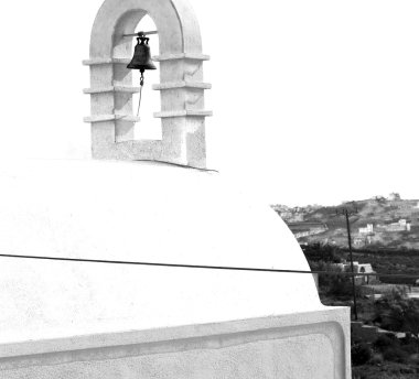  Mykonos eski mimari beyaz arka plan çapraz santo içinde