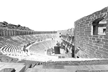  Aspendos ve Türkiye'nin Avrupa'nın eski tiyatro abstrac kırık