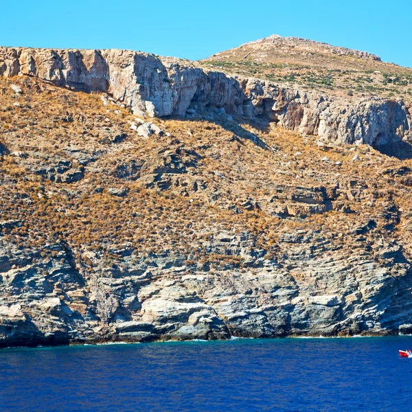 Από το σκάφος στη θάλασσα και ουρανό στην Μεσόγειο θάλασσα Σαντορίνη Ελλάδα — Φωτογραφία Αρχείου