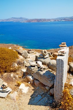 delos deniz Yunanistan eski harabe site