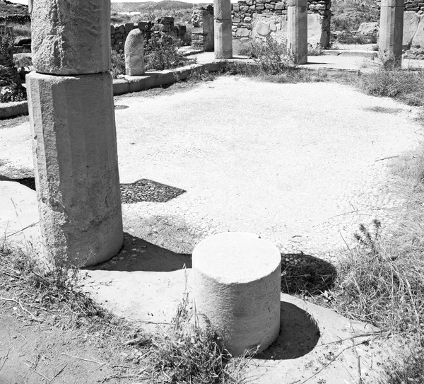 ΔΗΛΟΣ historycal Ακρόπολης και παλιό ερείπιο site — Φωτογραφία Αρχείου