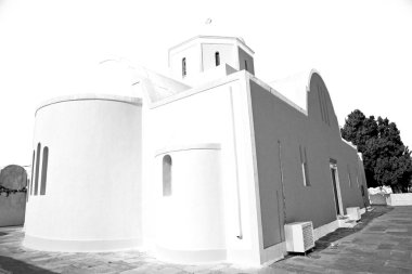 Santorini Yunanistan eski ve gökyüzü