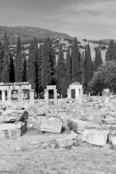 E a história do templo romano pamukkale construção antiga em como — Fotografia de Stock