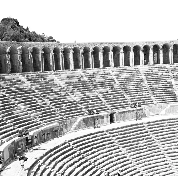 Aspendos och brutet i Turkiet Europa den gamla teatern abstrac — Stockfoto