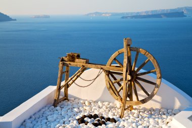 Yunanistan'ın santorini Akdeniz ve sp yakınındaki tarihi kent