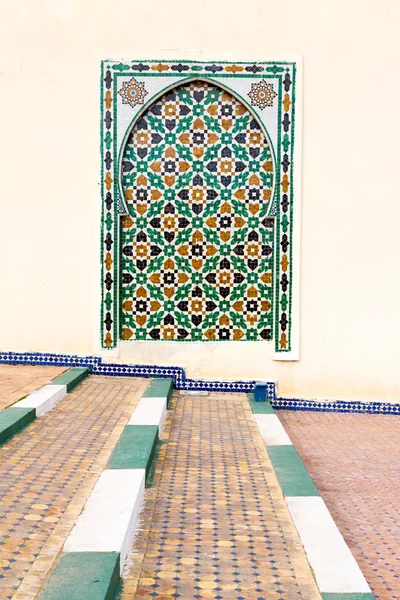 Blue window in morocco africa old construction and brown wall  c — Stock Photo, Image