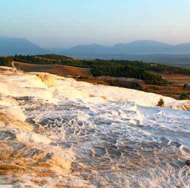 su banyosu ve Traverten pamukkale Türkiye Asya soyut 