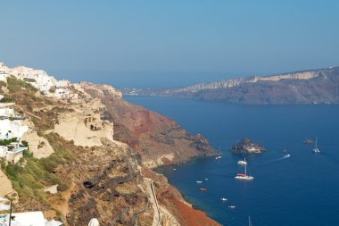 tatil Avrupa'nın Kiklad Adaları santorini eski şehir beyaz ve 