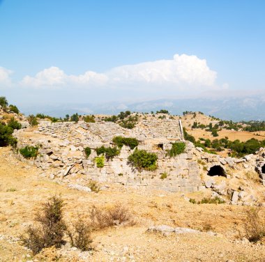 tepeden Asya Türkiye selge eski mimari kalıntılar ve na