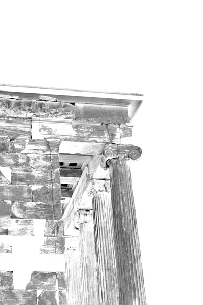 ヨーロッパの古い towert、大理石のレンガ アテネ アクロポリスと空 — ストック写真