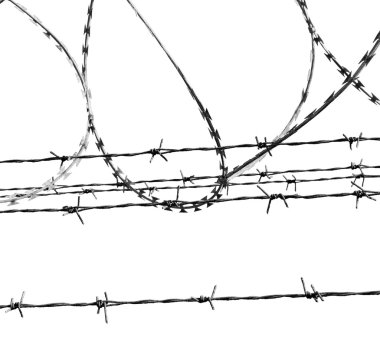 Umman barbwire içinde arka plan ve bulutlu gökyüzü