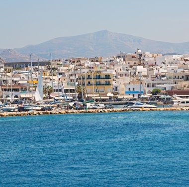 eski cyclades Adası Limanı ve tekne santorini naksos tarihinin