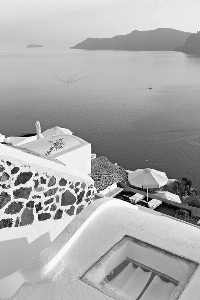 건축 유럽에서 바다 cyclades 산토리니 올드 타운 화이트 — 스톡 사진