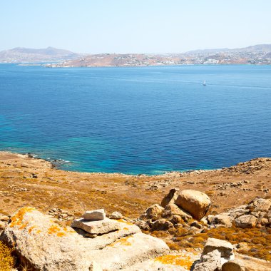 delos Yunanistan historycal Akropolis tapınağında ve eski harabe sı