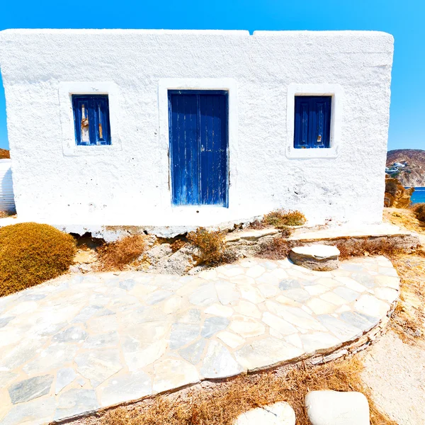 Mar de roca y playa en Europa Grecia la isla de mykonos azul — Foto de Stock