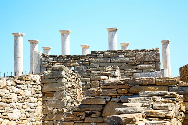 Archeologia in delos greco sito storico e rovina antica — Foto Stock