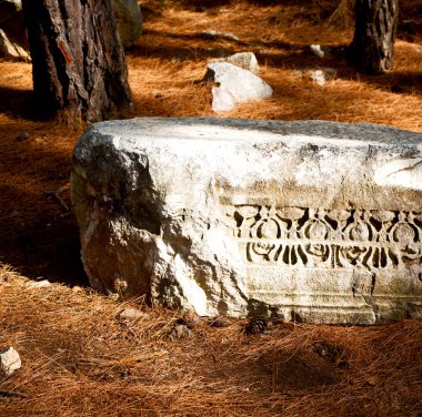 eski sütun mahvetti ve taş phaselis Tapınağı Türkiye'de yok 