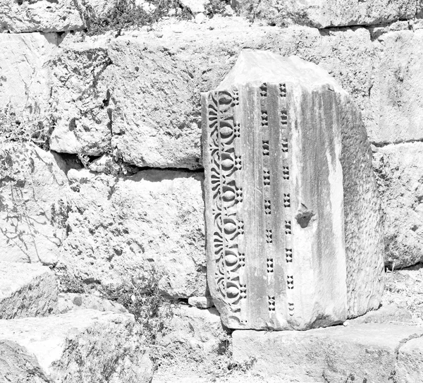 Arbusto portão em athens a antiga construção de pedra coluna — Fotografia de Stock