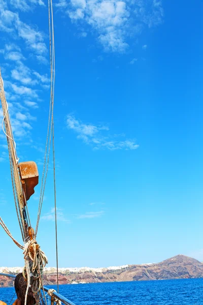 Vaartuig touw en Middellandse Zee — Stockfoto