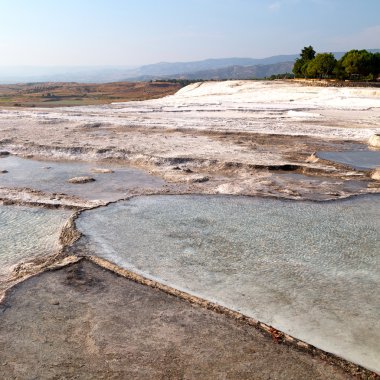 su banyosu ve Traverten pamukkale Türkiye Asya soyut 
