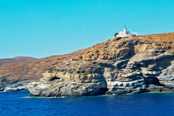 泡沫和泡沫希腊从地中海 se 上船岛 — 图库照片