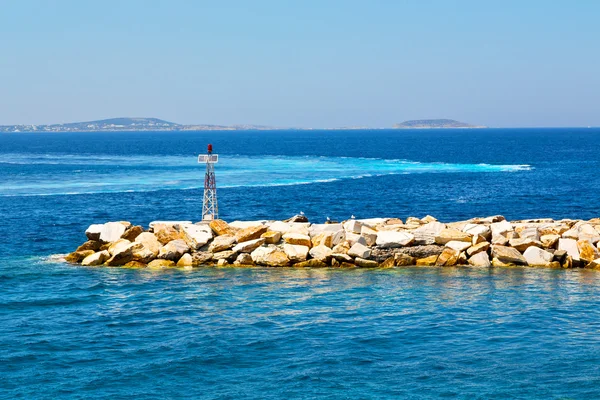 Espuma y cielo marino mediterráneo griego — Foto de Stock