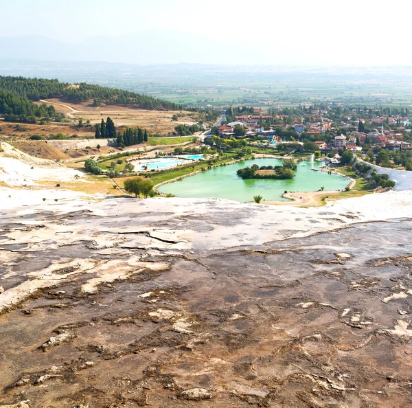 Bagno e travertino astratto in acqua pamukkale tacchino asia — Foto Stock