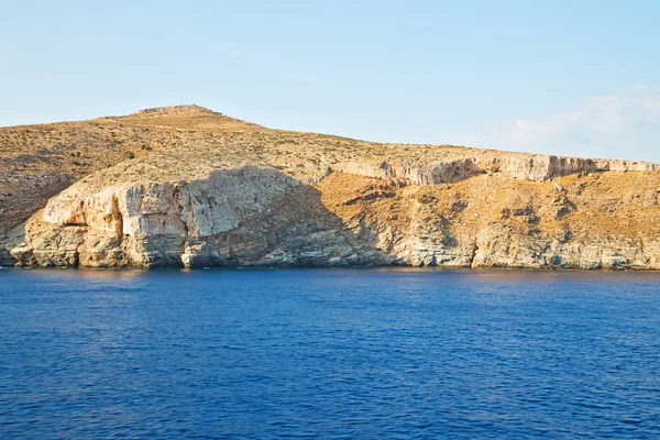 Från båten havet och himlen i Medelhavet santorini Grekland — Stockfoto