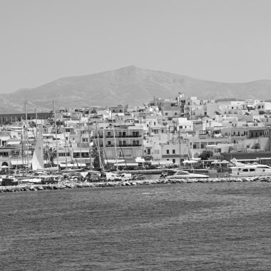 eski cyclades Adası Limanı ve tekne santorini naksos tarihinin