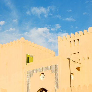 Umman Muscat eski savunma fort battlesment gökyüzü bir