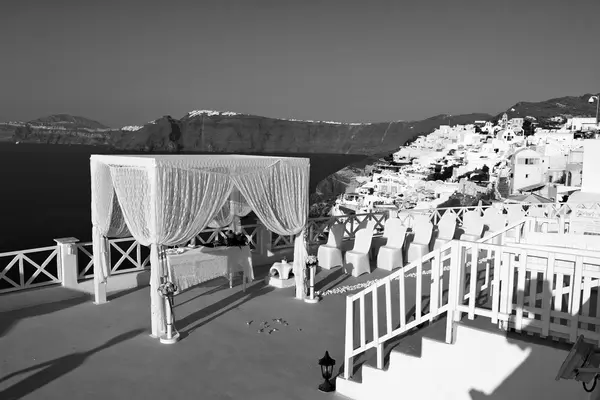 Dans la mer de santorin Grèce île europe anniversaire et m — Photo