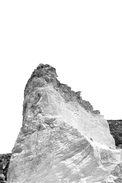 E rocha arbusto seco sozinho no céu santorini europa grécia — Fotografia de Stock