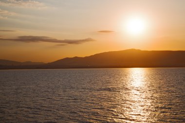 Santorini hill Yunanistan günbatımı  