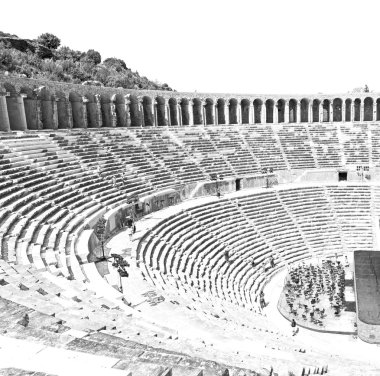  Aspendos ve Türkiye'nin Avrupa'nın eski tiyatro abstrac kırık