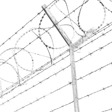 Umman barbwire içinde arka plan ve bulutlu gökyüzü