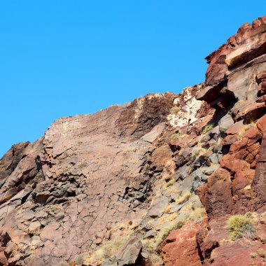 gökyüzü santorini Avrupa Yunanistan ve kuru bush yalnız kaya