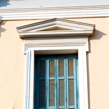 Yunanistan ada pencere ve kapı iyi binalar beyaz col