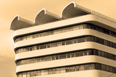 soyut gökdelen sepya